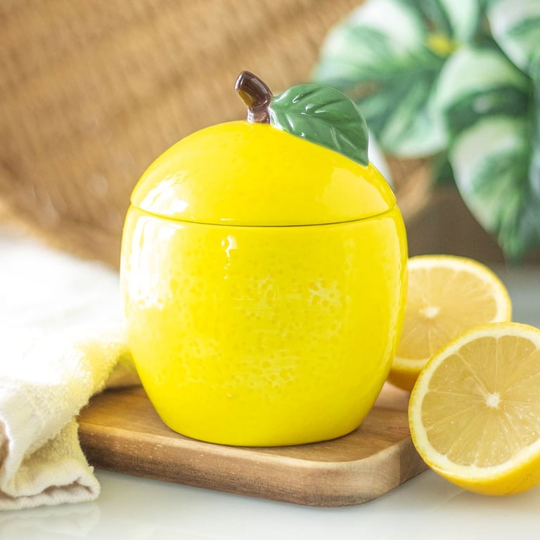 Lemon Shaped Scented Candle Jar - 16 Hour Burn Time Home Fragrance