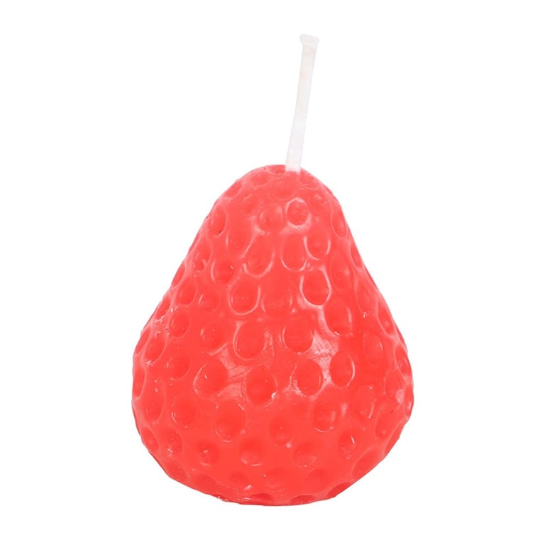 Strawberry Shaped Unscented Candle Set - 3 Piece Home Decor Collection