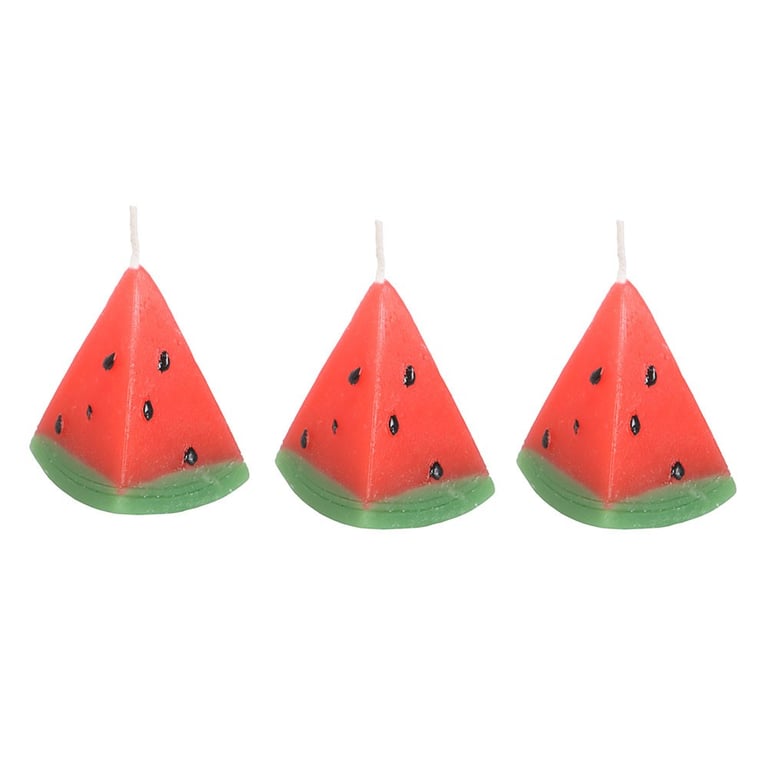 Watermelon Shaped Unscented Candle Set - 3 Piece Home Decor Gift