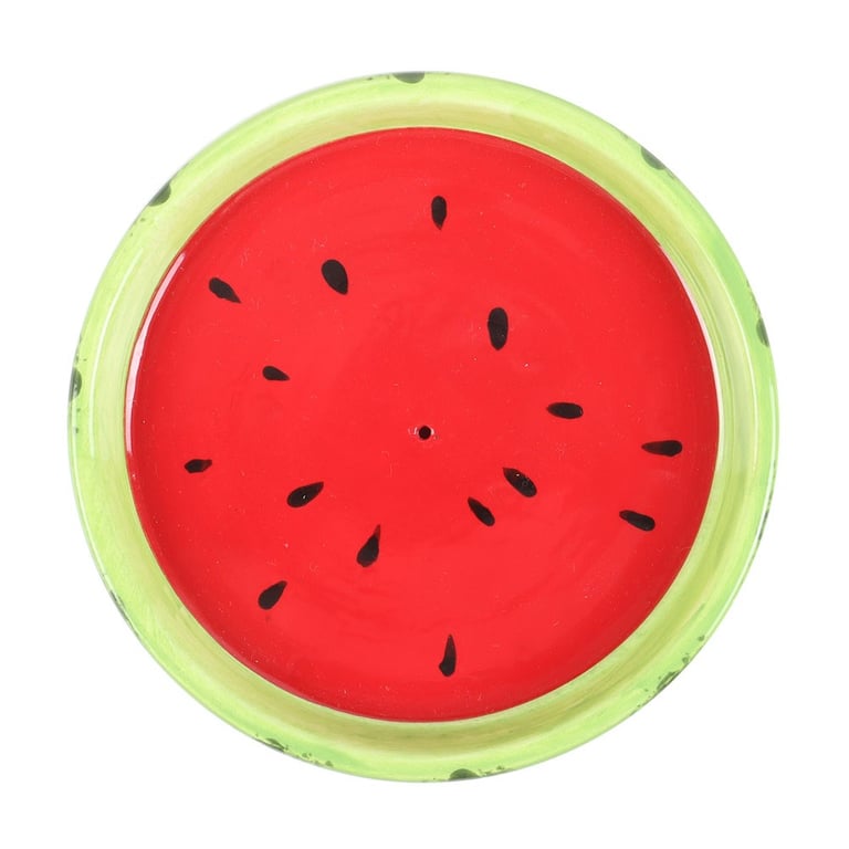 Ceramic Watermelon Incense Holder with Ash Catcher - Home Fragrance Decor