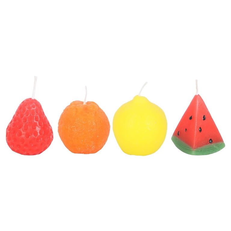 Fruit Shaped Unscented Candles - 4 Piece Set