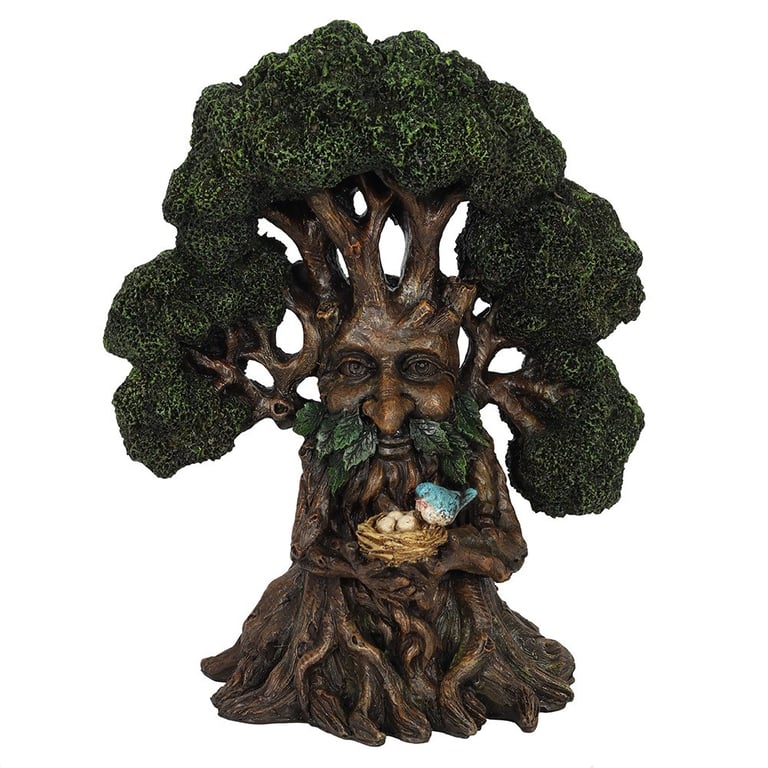 32cm Green Man Wood-Like Finish Rebirth Symbol Ornament for Home Decor