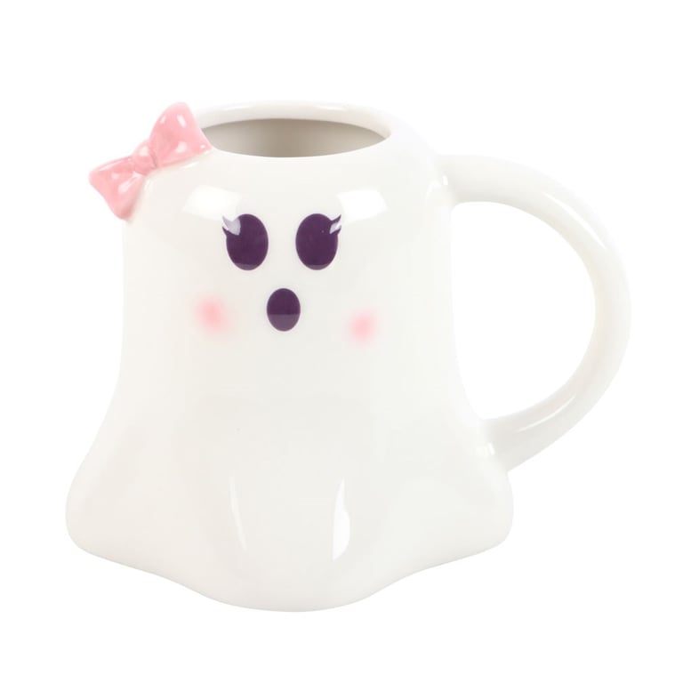 Mrs Boo Ghost Shaped Mug with Quirky Hot Chocolate Design