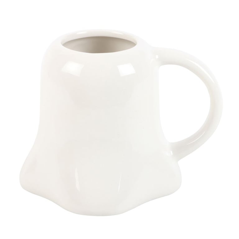 Mr Boo Ghost Shaped Mug with Black Bow Tie - Perfect Halloween Season Decor
