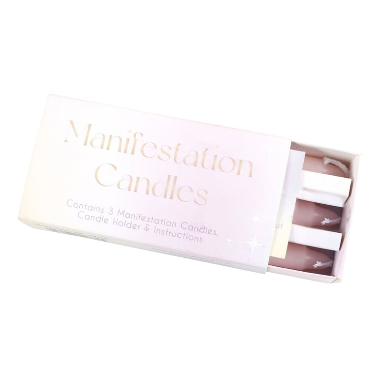 Manifestation Spell Candles Set of 3 - Positive Energy & Intention Rituals