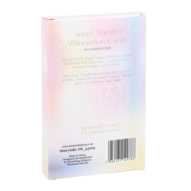 Angel Number Affirmation Cards with Wooden Stand - Daily Inspiration and Spiritual Growth