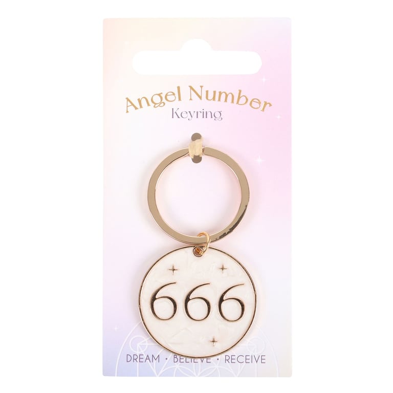 666 Angel Number Spiritual Keyring - Divine Guidance and Positive Energy