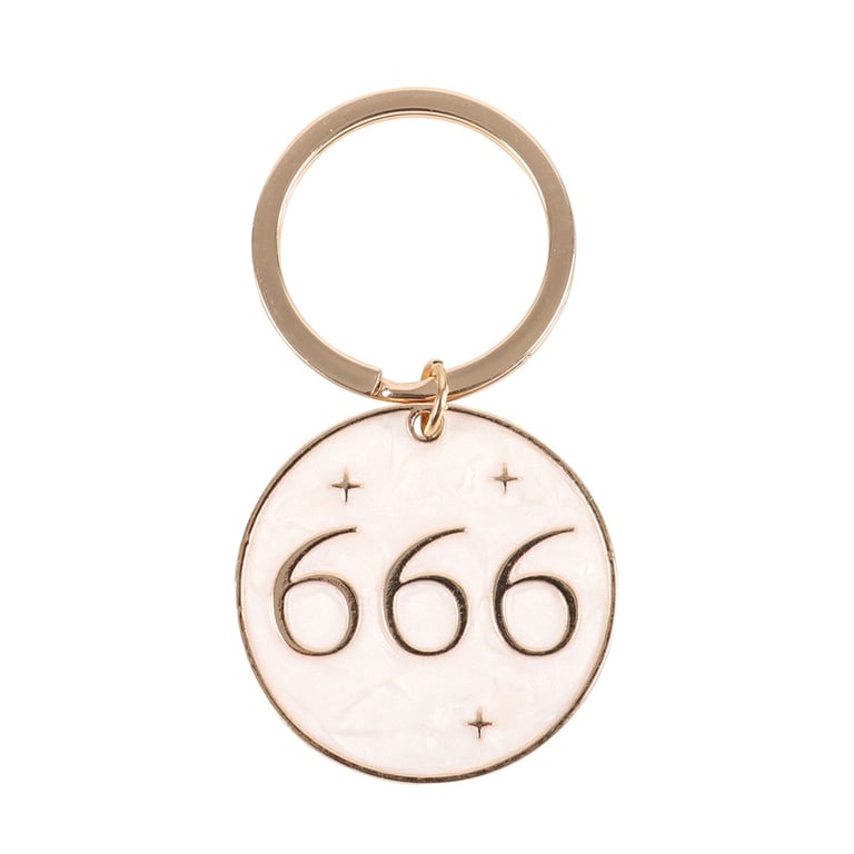 666 Angel Number Spiritual Keyring - Divine Guidance and Positive Energy