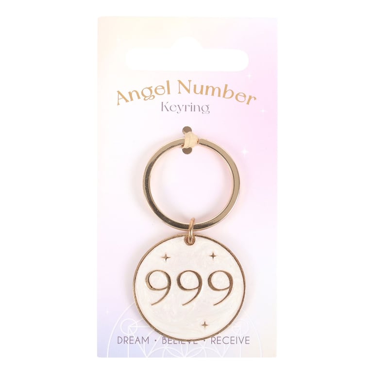 999 Angel Number Keyring - Release and Renewal Spiritual Guidance