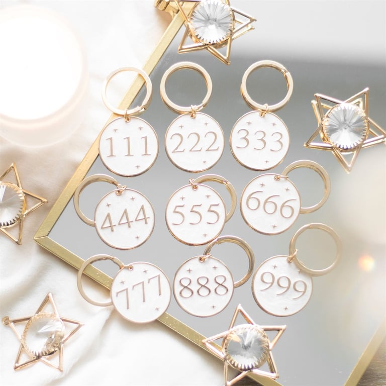 Angel Number Metal Keyrings Set - Spiritual Guidance and Inspiration