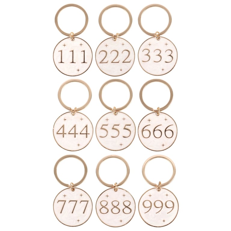 Angel Number Metal Keyrings Set - Spiritual Guidance and Inspiration