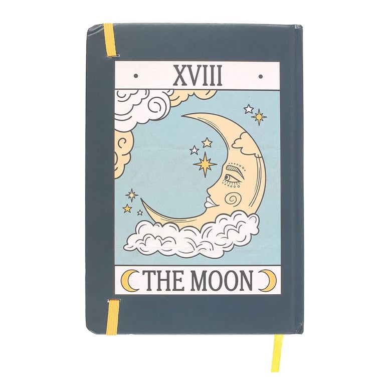 The Moon Vintage Tarot A5 Notebook - Elegant Lined Pages & Gold Edged Notes