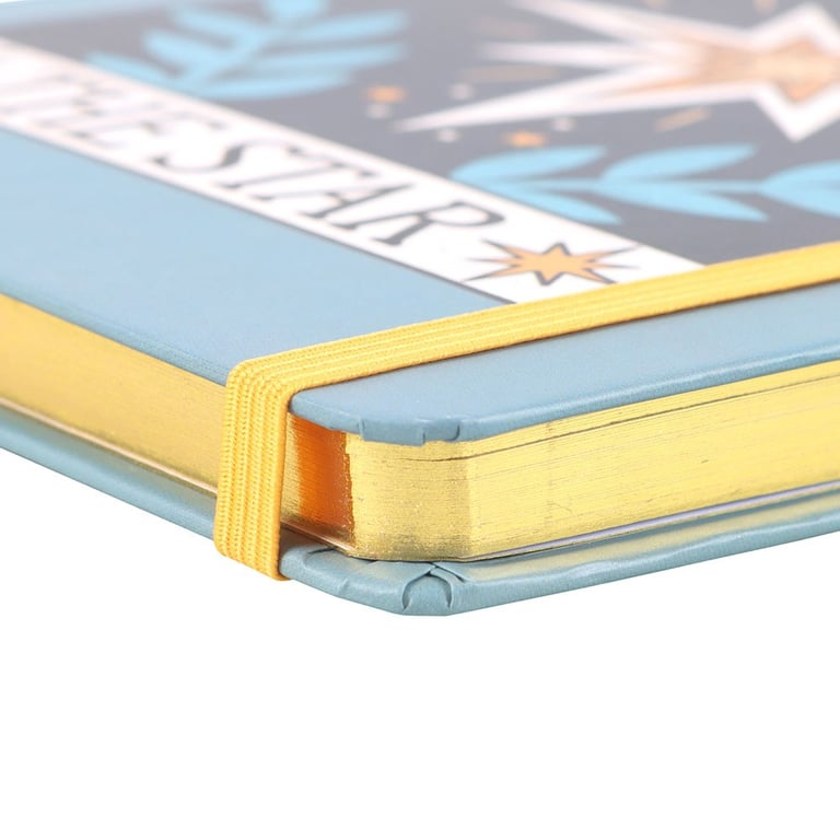 The Star Vintage Tarot A5 Notebook - 200 Lined Pages with Gold Edged Journaling Notes