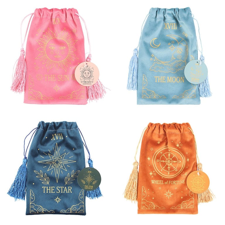 Tarot Velvet Drawstring Bags - Store Your Tarot Decks & Crystals in Style