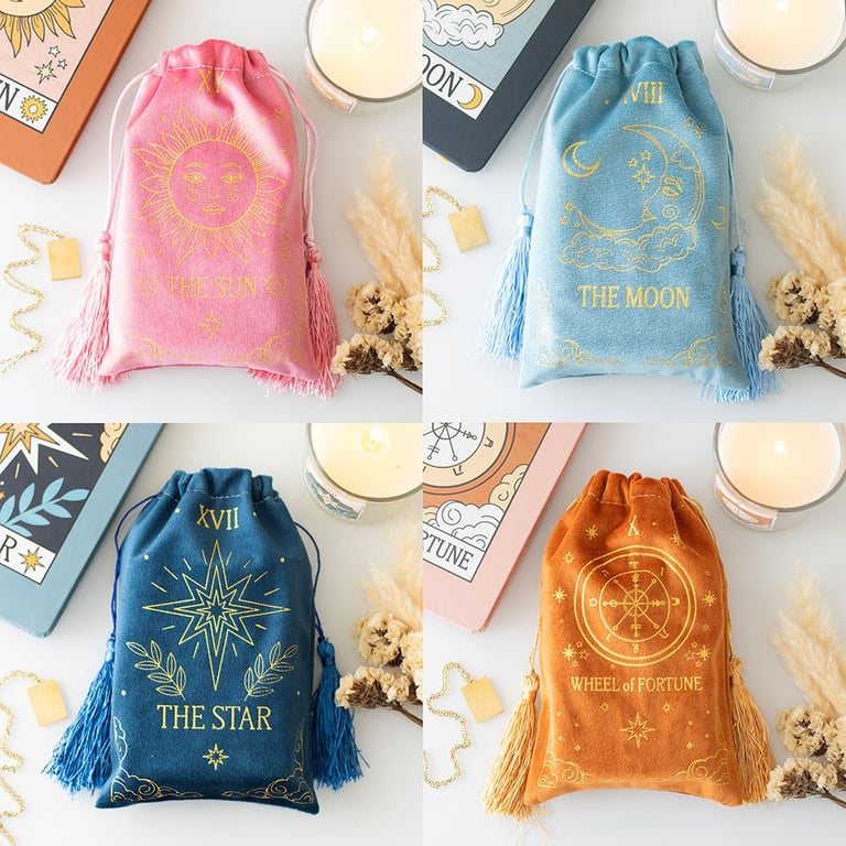 Tarot Velvet Drawstring Bags - Store Your Tarot Decks & Crystals in Style