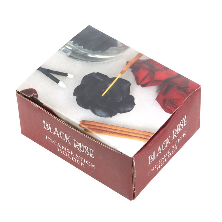 Black Rose Resin Elegant Incense Stick Holder - Home Ritual Decor