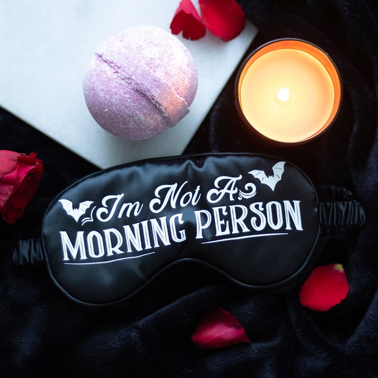 I m Not a Morning Person Satin Sleep Mask - Undisturbed Rest for Travel and Nap Enthusiasts