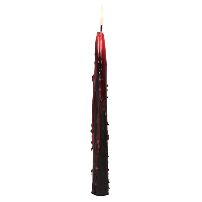 Vampire Blood Taper Candles - Eerie 8-Piece Set with Bleeding Wax Effect, Unscented Paraffin Wax for Home Decor