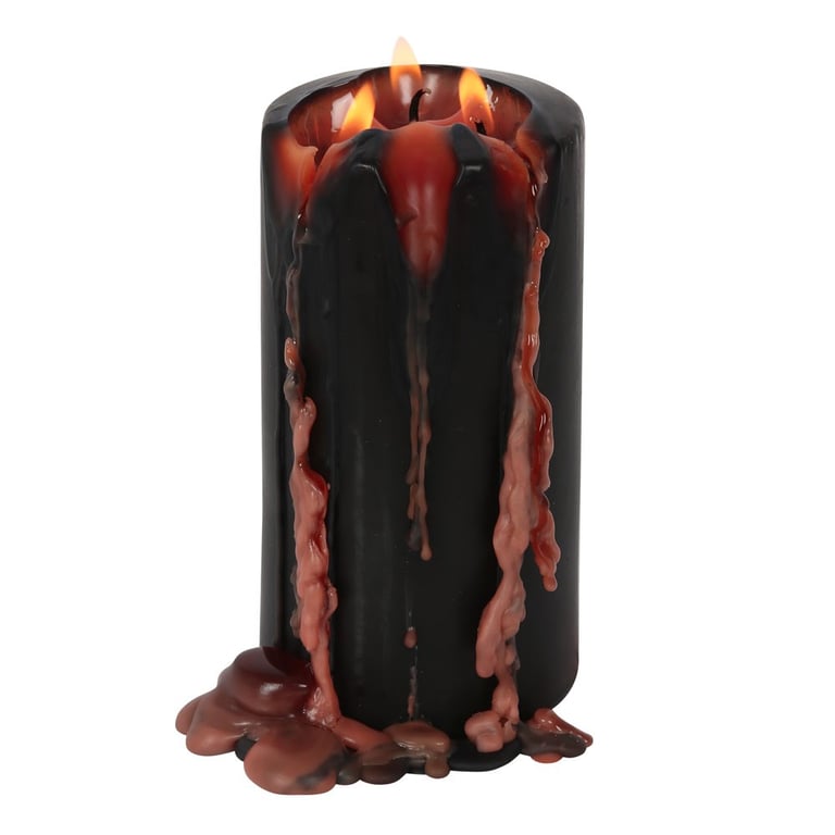 Large Vampire Blood Pillar Candle - Eerie Bleeding Wax Effect, 7 Hour Burn Time