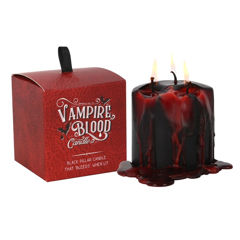 Vampire Blood Pillar Candle - Unique Bleeding Wax Effect, Eerie Mood Lighting, 3 Hour Burn Time