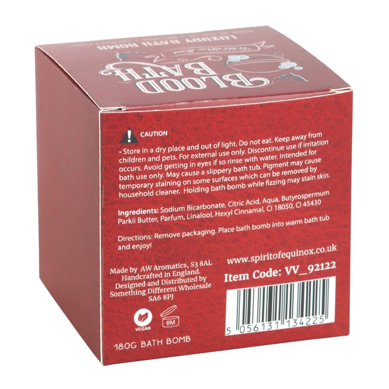 Wild Rose Blood Bath Bomb Cruelty Free UK Made Soak for Dramatic Relaxation