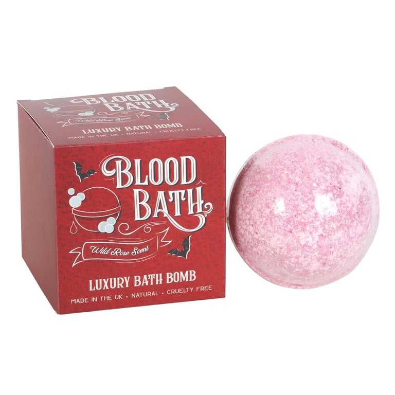 Wild Rose Blood Bath Bomb Cruelty Free UK Made Soak for Dramatic Relaxation