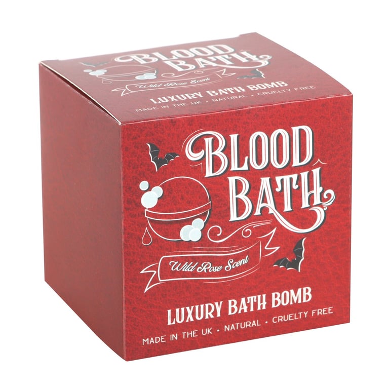 Wild Rose Blood Bath Bomb Cruelty Free UK Made Soak for Dramatic Relaxation