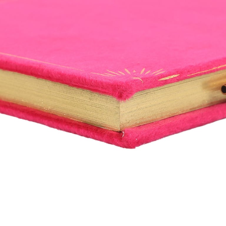 Rose Quartz Crystal Pen Love Spells Journal - 200 Lined Pages, Mystical Pink Journal with Gold Accents