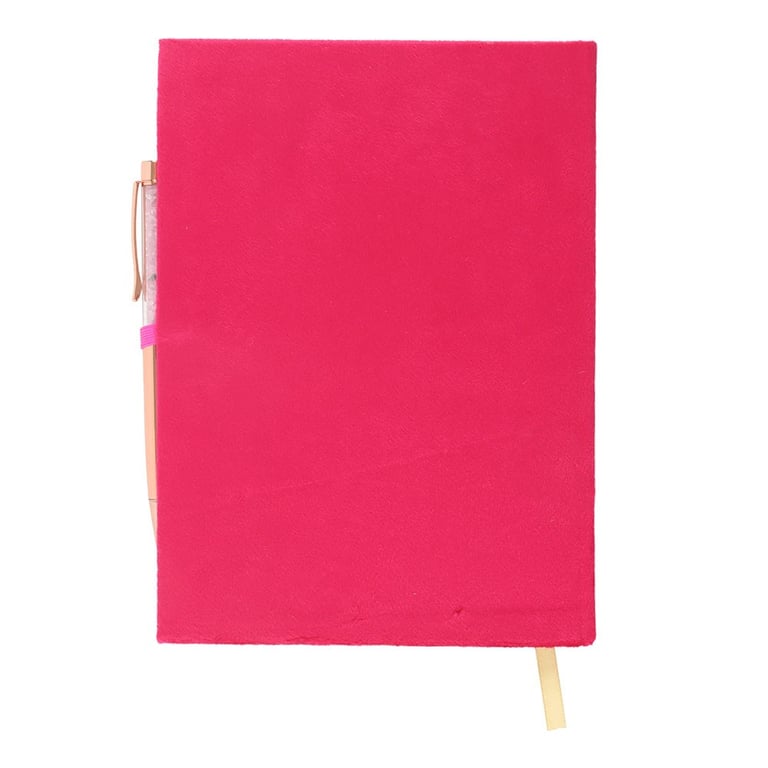 Rose Quartz Crystal Pen Love Spells Journal - 200 Lined Pages, Mystical Pink Journal with Gold Accents