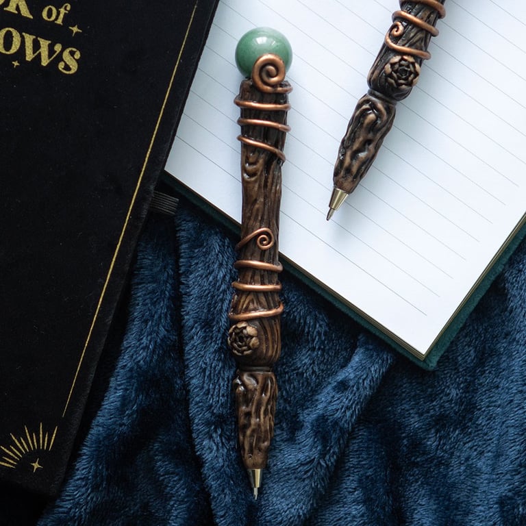 Abundance Green Aventurine Crystal Wand Pen - Manifest Luck and Optimism with this Magic Writing Tool
