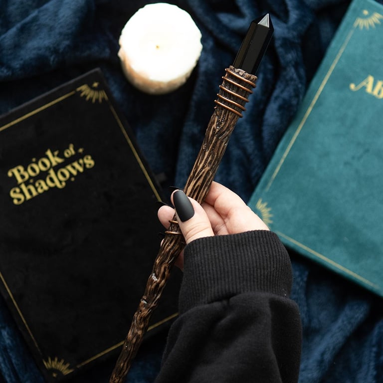 Black Obsidian Crystal Protection Wand - Absorbs Negative Energy & Promotes Mental Clarity