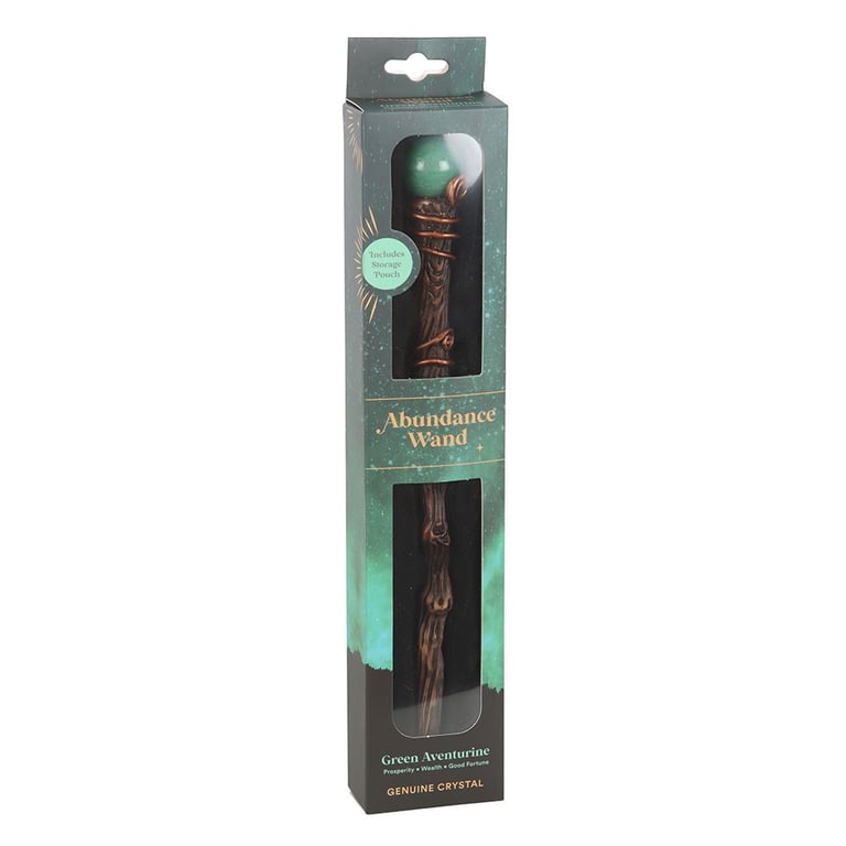 Abundance Green Aventurine Crystal Wand - Attract Prosperity and Success with Intention Setting Magic