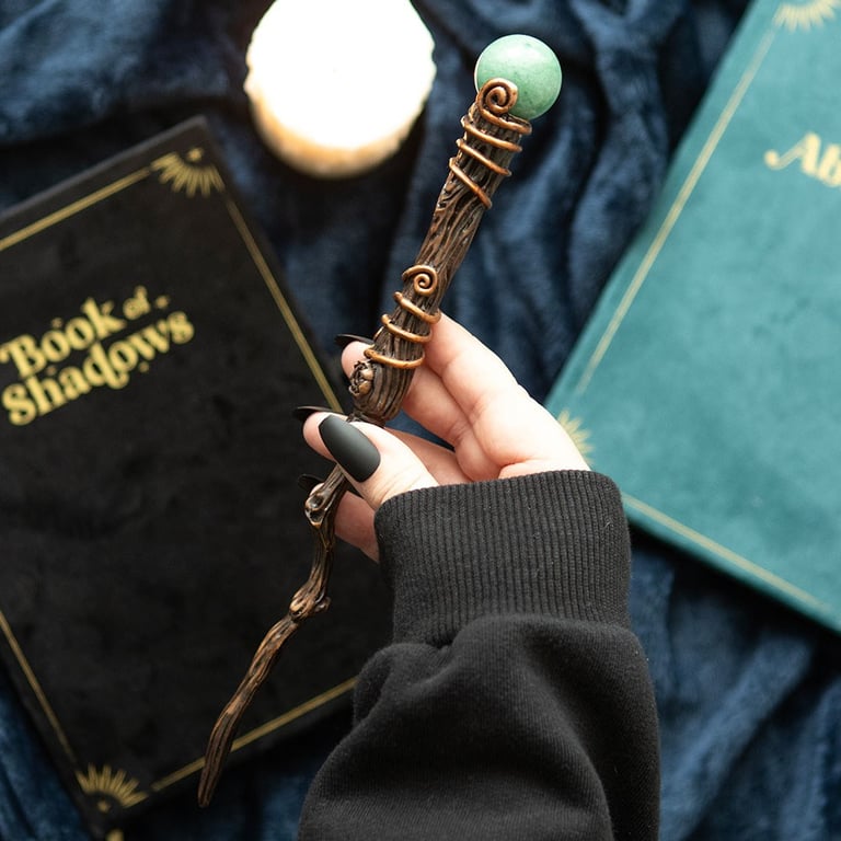 Abundance Green Aventurine Crystal Wand - Attract Prosperity and Success with Intention Setting Magic
