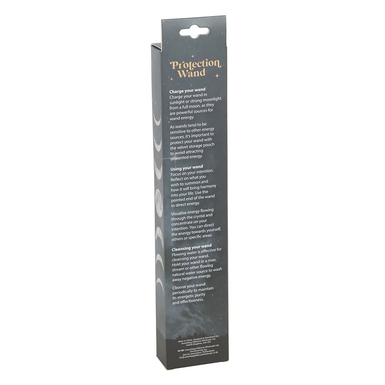 Black Obsidian Crystal Wand with Energy Protection and Grounding Properties