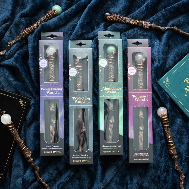 Black Obsidian Crystal Wand with Energy Protection and Grounding Properties