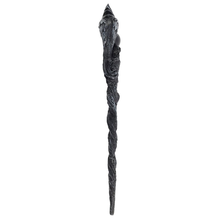 Dark Raven Wand - 24cm Black Resin Magic Wand for Witches and Wizards