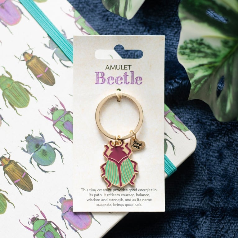 Lucky Gold Beetle Keyring - Good Luck Charm with Premium Gold Metal and Nature-Inspired Design