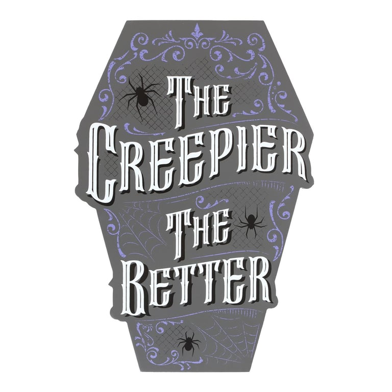 Creepier Coffin Shaped Sign - Mysterious Graveyard Decor