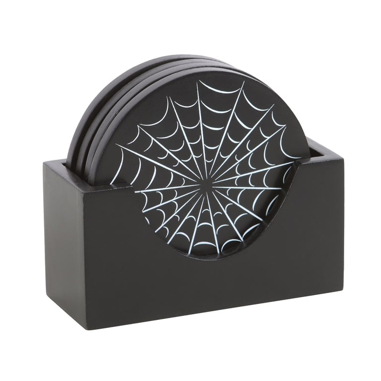 Black Spiderweb Coaster Set - Protect Your Furniture with Dark Gothic Accents