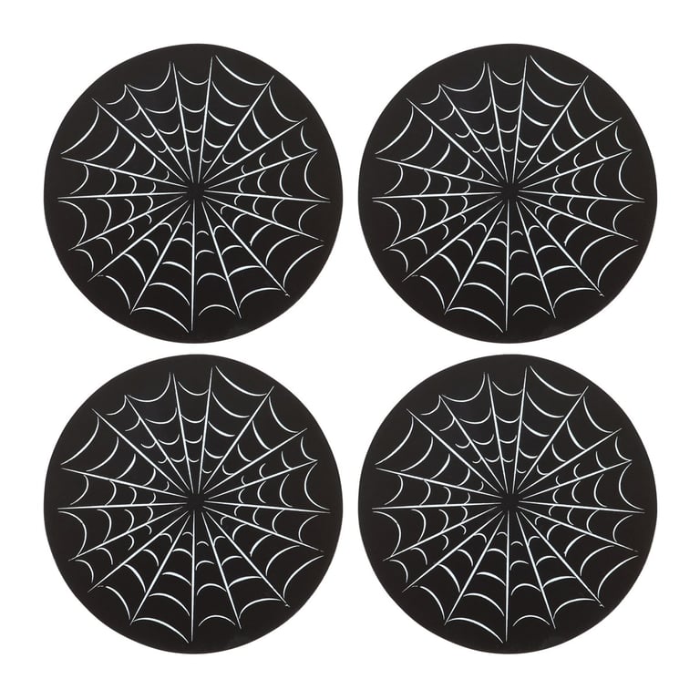 Black Spiderweb Coaster Set - Protect Your Furniture with Dark Gothic Accents