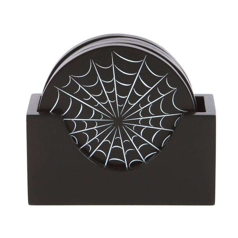 Black Spiderweb Coaster Set - Protect Your Furniture with Dark Gothic Accents
