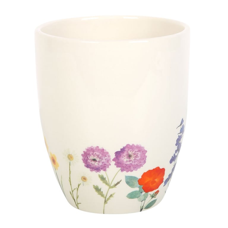 Wildflower Ceramic Plant Pot - Floral Design Gardening Gift