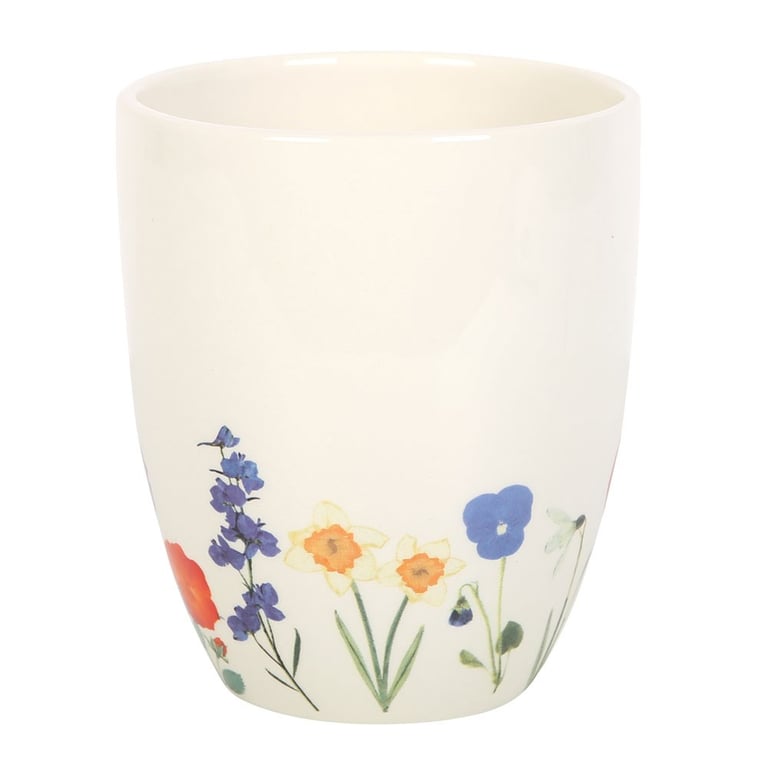 Wildflower Ceramic Plant Pot - Floral Design Gardening Gift