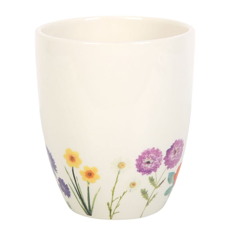 Wildflower Ceramic Plant Pot - Floral Design Gardening Gift