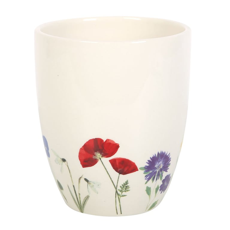 Wildflower Ceramic Plant Pot - Floral Design Gardening Gift