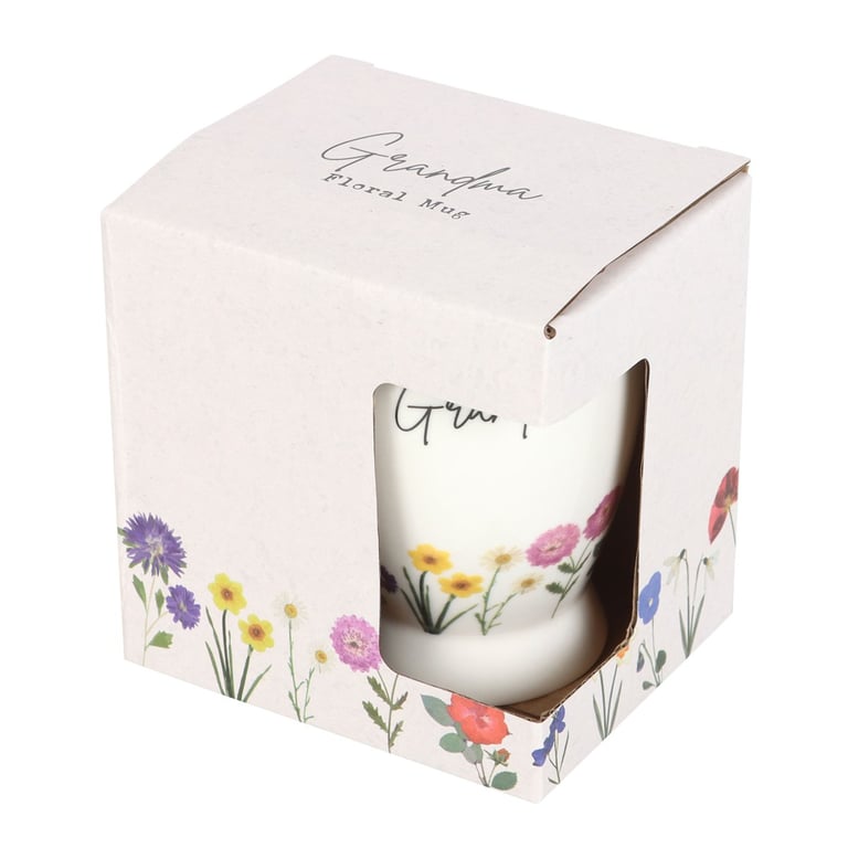 Grandma Wildflower Pedestal Mug - Dishwasher & Microwave Safe, Exquisite British Countryside Design