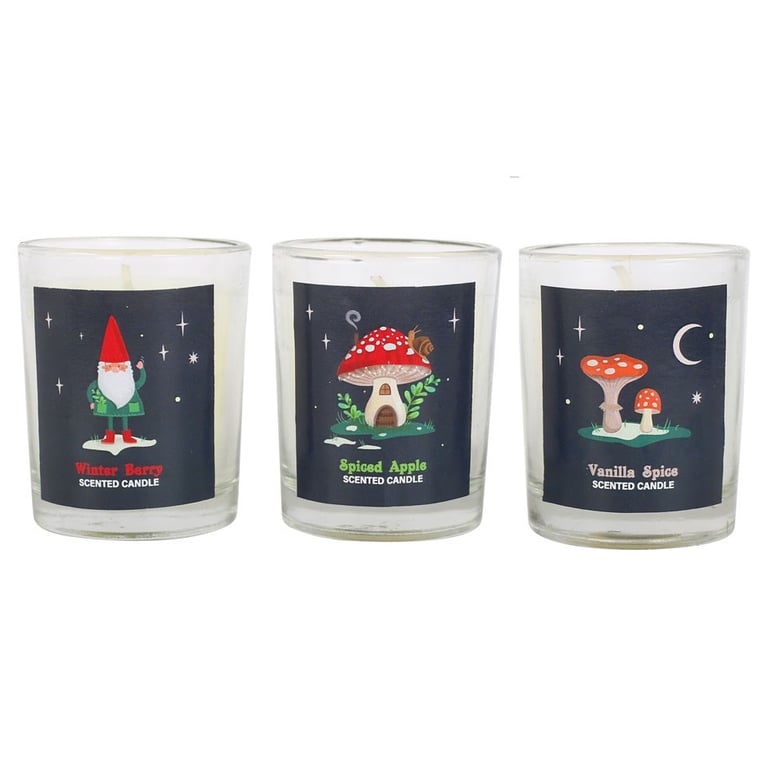 Gnome Sweet Gnome Winter Scented Candle Trio - Cozy Home Fragrance Set