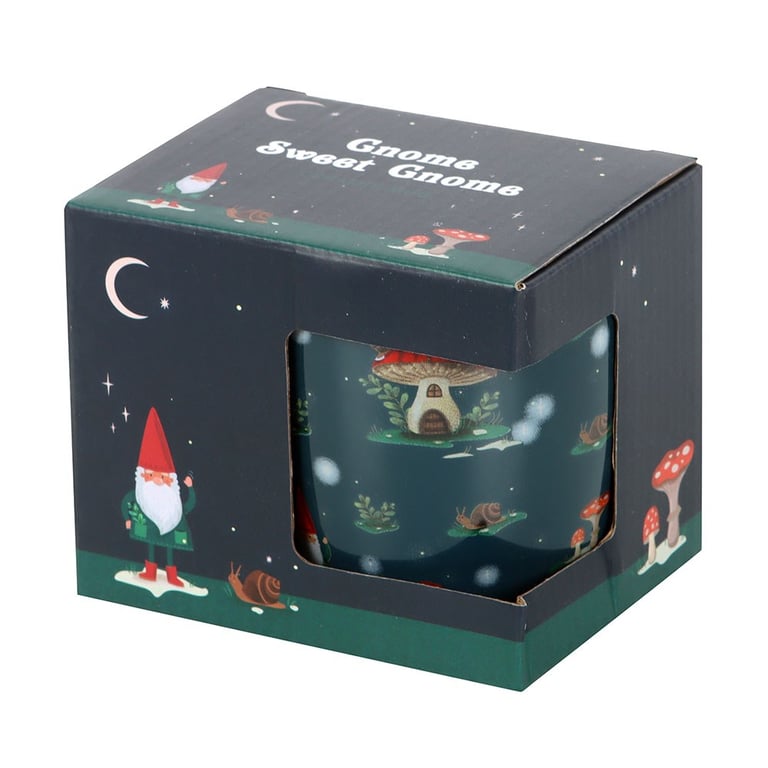 Gnome Sweet Gnome Winter Forest Print Mug - Dishwasher & Microwave Safe, 350ml Capacity
