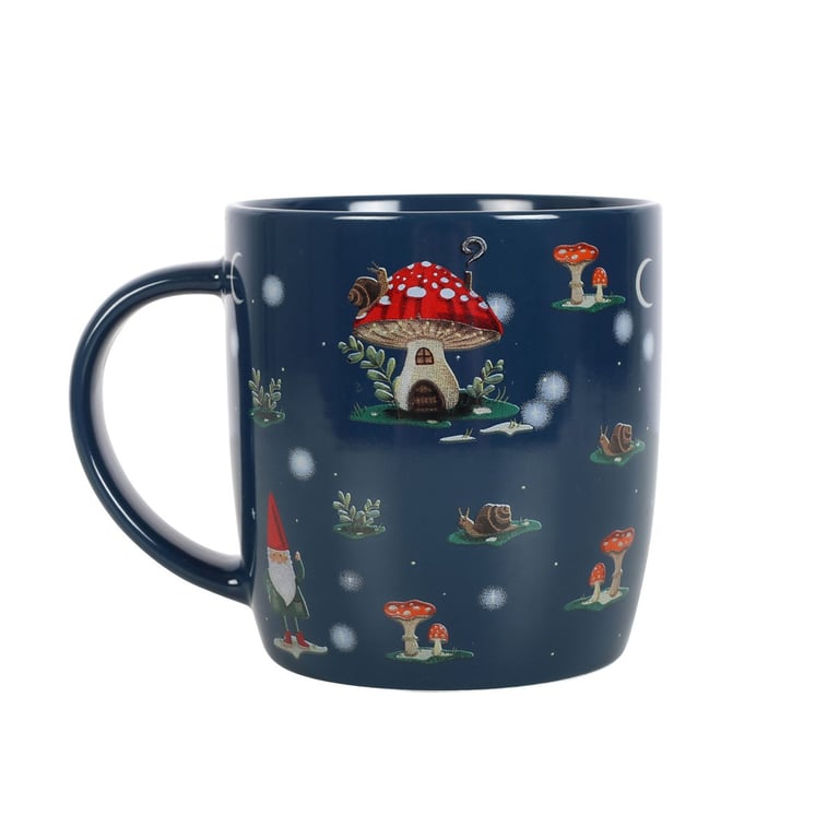 Gnome Sweet Gnome Winter Forest Print Mug - Dishwasher & Microwave Safe, 350ml Capacity