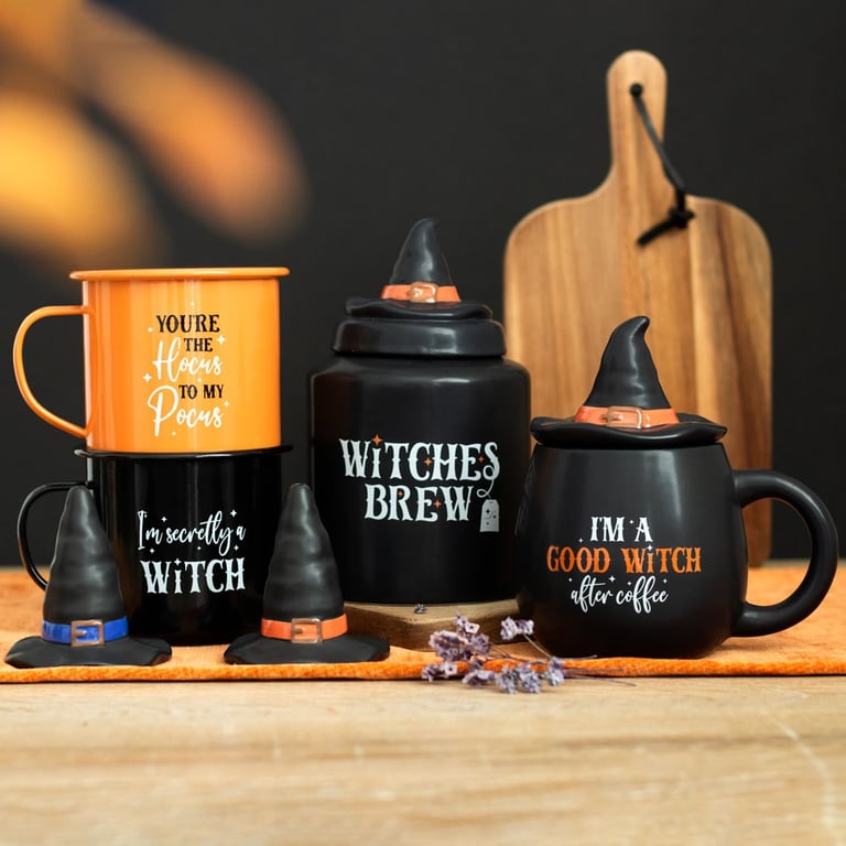 Secretly a Witch Enamel Mug - Hand Wash Only, Spooky Brews